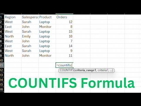 How to use the COUNTIFS Formula in Excel