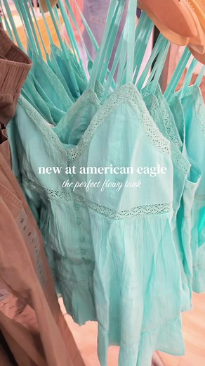 The colors of these tanks are PERFECT ⭐️🩵🌞☁️ american eagle is emptying my wallet right now #americaneagle #summerstyle #springstyle #americaneaglehaul #cutetops @American Eagle