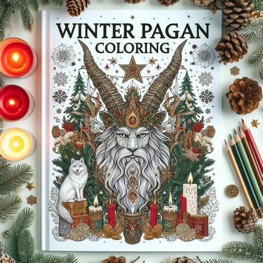 Yule Mandala Coloring Pages • Winter Solstice Pagan Designs (PDF) - Etsy