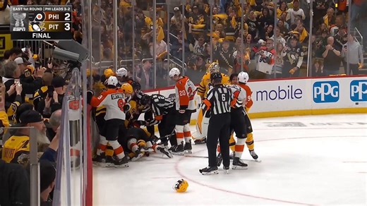 Martone got into it with Letang at the end of the game, but made sure to keep the helmet on this time to avoid a potential hair pull 😭