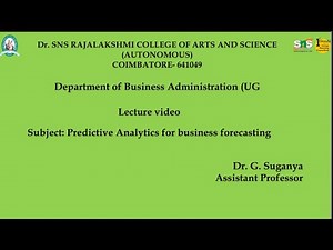 Classification Metrics|Predictive analytics for Business forecasting |SNS Institutions