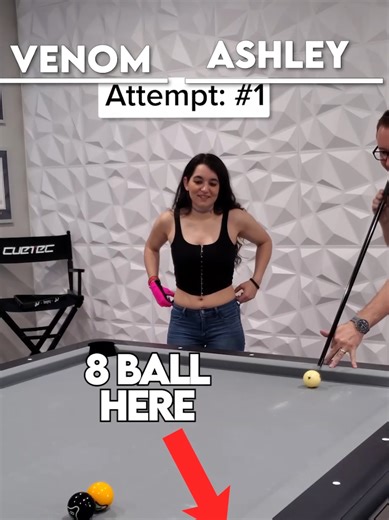 Recently had the visit of WPBA Pro Ashley Benoit so I had to challenge her on a few shots 😁🎱❌✅#8ballpool #snooker #billiards
