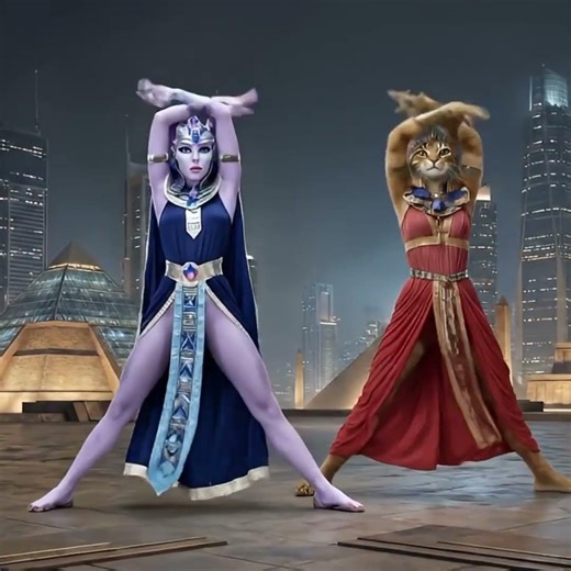 Mythic Animal Dancers in Futuristic Cities & Ancient Ruins | AI Sci-Fi Dance with Female Vocals