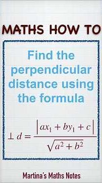 Maths How To find the perpendicular distance between a point and a line using the formula #maths