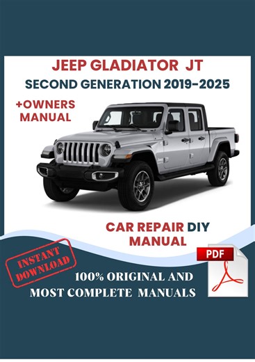 Jeep Gladiator 2019-2025 Car Repair Manual: Workshop DIY & Maintenance, Instant Download PDF - Etsy Canada