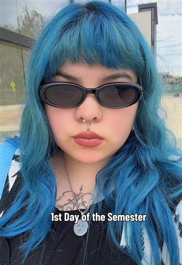 Chaffey College Blue Haired Girl Loves School