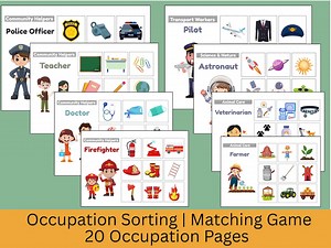 Community Helpers Printable Activity | Toddler Busy Book | Preschool Worksheet | Kindergarten | Kids Occupation Sorting | Matching Game - Etsy