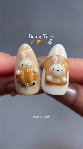 Creative Bunny Toast Nail Art Tutorial