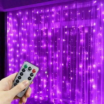 600 LED Curtain String Lights With Remote Control, 19.6ft X 9.8ft USB Powered Fairy Lights For Bedroom Window Christmas Decor, Plastic Material, Holiday Themed With Infrared Sensor, Multiple Modes - No Batteries Included | SHEIN