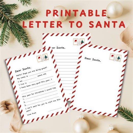 Letter to Santa Printable Easy to Print Letter to Santa Letter Instant Download to Santa Template Letter to Santa (digital Download A4/PDF) - Etsy UK