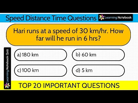 Speed Distance and Time questions | Speed Distance and Time Quiz
