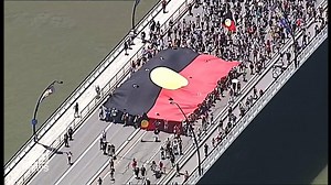 40K views · 439 reactions | A last-minute peace deal brokered between Sydney Police officers and Invasion Day protesters has seen the demonstration go ahead in the CBD, with thousands rallying to change the date. #9News | Nightly at 6.00pm | 9 News Sydney | Facebook