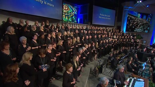 14K views · 370 reactions | Michael Sanchez and the Shadow Mountain Choir & Orchestra performed "His Mercy Is More" by Matt Papa this weekend, and it was a perfect choice as we observed communion. It's a blessing to see the stage filled with these talented musicians, back from their summer break. #shadowmountainworship #shadowmountainchoir #michaelsanchez | Shadow Mountain Community Church | Facebook