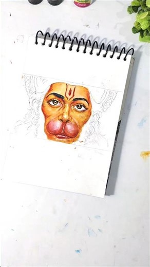 Hanuman Ji Realistic Painting 🙏✨#art #drawing#youtubeshorts #trendingshorts #viralart #hanuman #ram