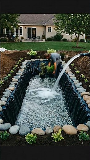 Building a relaxing backyard water feature oasis from scratch.