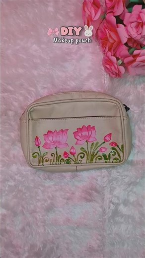 old makeup pouch transformation 👝🪷 | diy aesthetic makeup pouch painting tutorial