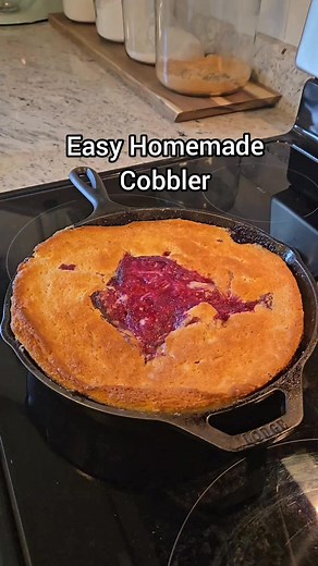Easy cobbler recipe 1 cup self rising flour* 1 cup sugar 1 cup milk 2-3 cups fruit 1 stick butter Melt butter in cast iron. Mix flour, sugar, and milk in bowl. Pour batter into hot butter in cast iron. Add fruit on top. Bake for 30 minutes at 375f. *To make self rising flour, mix 1 cup all purpose flour, 1.5 tsp baking powder, 1/4 tsp salt. #easybaking #homecooking #cookingtutorial #easyrecipes #baking #homecooking #howtomakecobbler #berrycobbler | Wild Haven Farm