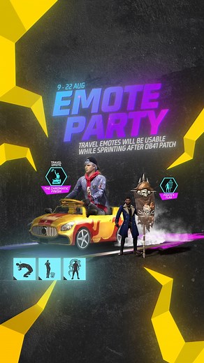 26K views · 403 reactions | Emote Party is back with a bang! Find the exciting new Chromatic Finish travel emote, Pirate's flag emote & more in this latest event! What's more? Travel emotes can now be used even while sprinting so get ready for some emote battles with your friends! #FreeFireMAX #Booyah #IndiaKaBattleRoyale #DiamondEvents | Garena Free Fire | Facebook