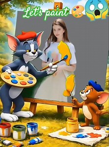Dear YouTube team please don't under review my video.Painting Tom & Jerry in Classic Cartoon Style!