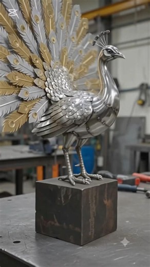 Stainless Steel Peacock Sculpture | Elegant Modern Metal Art #status #story #story
