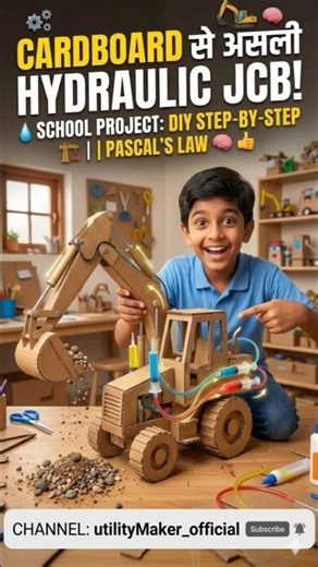 👉make diy jcb👌 #JCB #DIYIndia #ScienceProject #HydraulicMachine #CardboardCraft