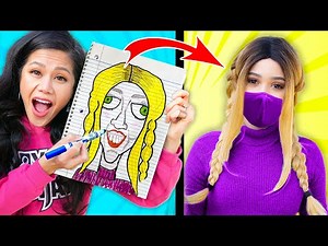 FACE REVEAL to BEST ARTIST to GUESS What She Looks Like! Funny Drawing Alie's Face Art Challenge