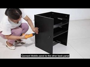 VINGLI Wood File Cabinets 3 Lateral Drawer with Lock