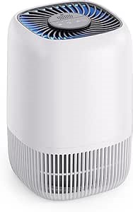 VOOPNU Air Purifiers for Home, High Efficiency Filter Up to 1076 Ft², White | for Pet Hair, Odors, Pollen, Smoke, Compact Air Cleaner with 3 Speeds, Timer, Aroma 22 dB Quiet 360°Intake, DH-JH12