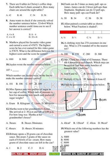 Grade 4 Mathematics Mid Term 1 2026 Exam