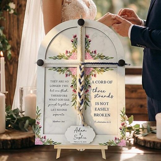 Personalized Wedding Unity Sign – Braided Cord, Matthew 19:6 - Etsy