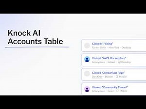 Knock Accounts Table Tutorial: Turn Buyer Activity Across All Channels into Pipeline Insights