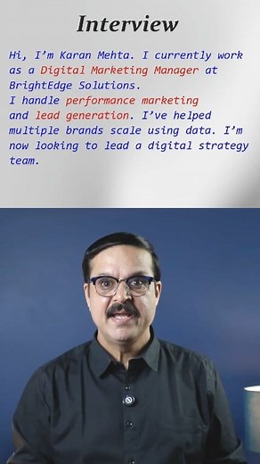 How to give Introduction in Interviews (with examples)| . . . #reels #English #shortsreels #interview #interviewtips #englishspeaking | Vinit Kapoor