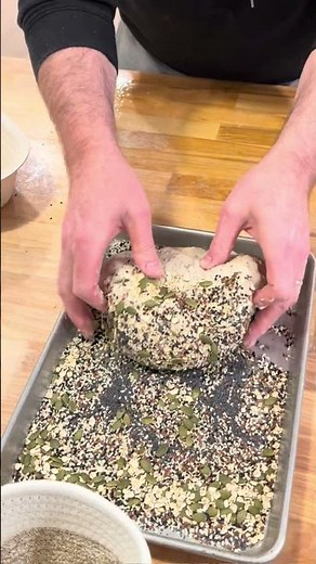 How to encrust a seeded (multigrain) sourdough loaf