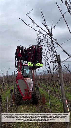 Amazing Vineyard Pruning Machine in Action | Satisfying Grape Farm Technology