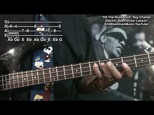 HIT THE ROAD JACK Ray Charles Easiest Bass Guitar Lesson Ever! ‪@ericblackmonmusicbass9175‬