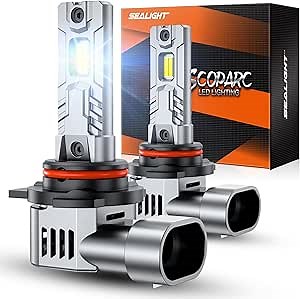 SEALIGHT 9012 Fog Bulb, 40000LM High Power, 6500K Cool White with 14000RPM Cooling Fan, 1:1 Mini Size Replacement for 9012 Fog Light, Plug - N - Play, Pack of 2