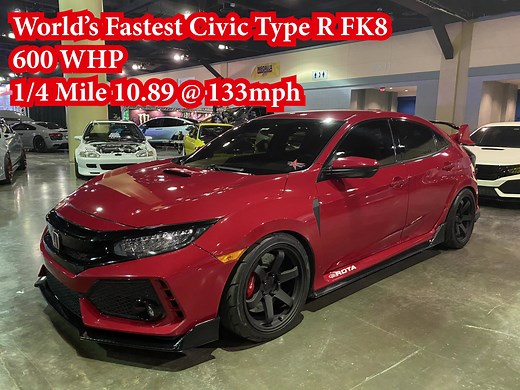 New World Record for the Fastest Honda Civic Type R (FK8) & 1st to break into the 10 Seconds! with a 1/4 mile time of 10.89 @ 133mph built-tuned 7 driven by Red Star Motoring in Puerto Rico! #Honda #HondaLove #HondaCivic #CivicTypeR | HondaPro Jason