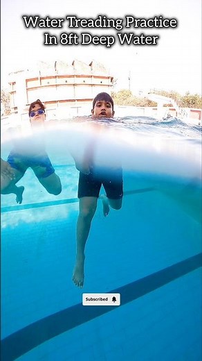 Water Treading practice In 8ft Deep Water 🏊🏻 #swimming #swimmingtips #floating #swimmingdrills