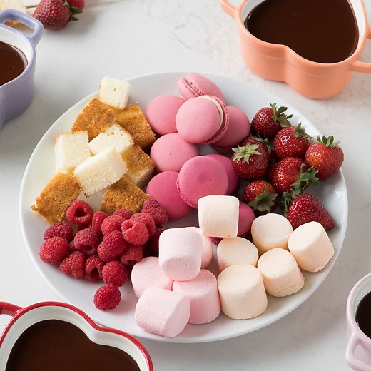 It was love at first dip for us and this decadent chocolate fondue! Have you shopped Martha's Valentine's Day collection at Macy's? http://ow.ly/LbJQ50gqhMF | Martha Stewart