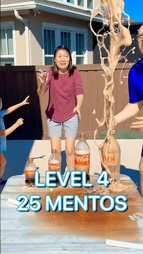 Every Level of Coke and Mentos Gets Bigger #satisfying #challenge