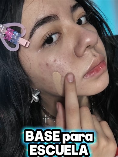 BASE para LA ESCUELA 🎒 🩷maquillaje para la escuela #maquillajeparalaescuela #makeup #maquillajeeconomico #unleashia #hackmakeup
