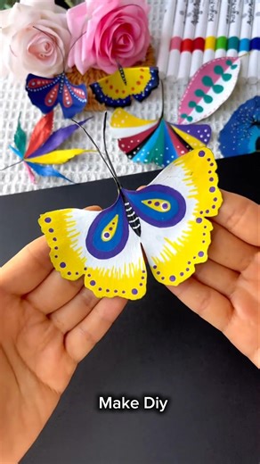 How to Make Butterfly Art with Dry Leaves 🦋🍃 | Easy Leaf Painting Craft #origamiowl #shorts #viral