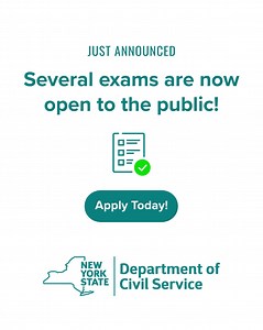 19 reactions · 13 shares | Exam Alert! We’ve just announced several upcoming promotional exams! If you meet the qualifications for any of the scheduled exams, we encourage you to apply. And remember, all applications are free! Upcoming exams are for titles including Auditor, Tax Technician, Investigator, and more! For more info, visit: https://www.cs.ny.gov/examannouncements/types/prom/ | NYS Department of Civil Service | Facebook