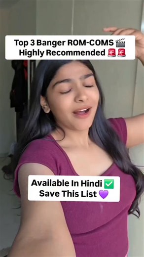 Mrinal Rants on Instagram: "Top 3 Hindi Dub Banger Rom-Coms 🎬 Must Watch 💜✅️ . . . ( top 3 movie recommendations, top 3 romance comedy movies, top 3 romcoms Hindi dub, nostalgia, quirky, romance, comedy, movie recommendations, movie suggestions) . . . #explorepage✨ #movierecommendation #hindidubbed #romcom #moviesuggestions #fypシ゚ Which Movie will You watch First ?"