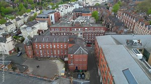 Aerial View of Central Historical Nottingham City Centre Downtown of England, Great Britain. April 26th, 2024