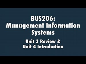 Management Information Systems: Unit 3 Review & Unit 4 Introduction