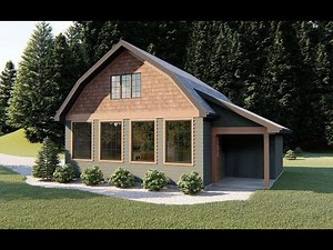 Cozy 730 sq ft Modern Vacation Home | 1 Bed 1 Bath House Plan [963-00183]