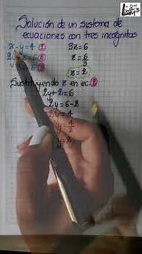 Solving systems of linear equations with three unknowns x-y=4, 2y+z=6, 3z=6