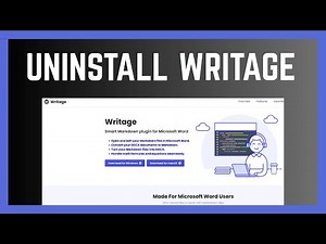 How To Uninstall Writage Word Document Extension