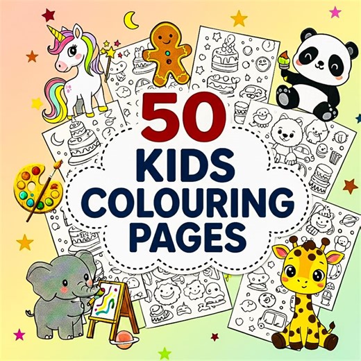 50 Animal Coloring Pages, Toddler Activity Sheets (printable PDF A4 Size) - Etsy